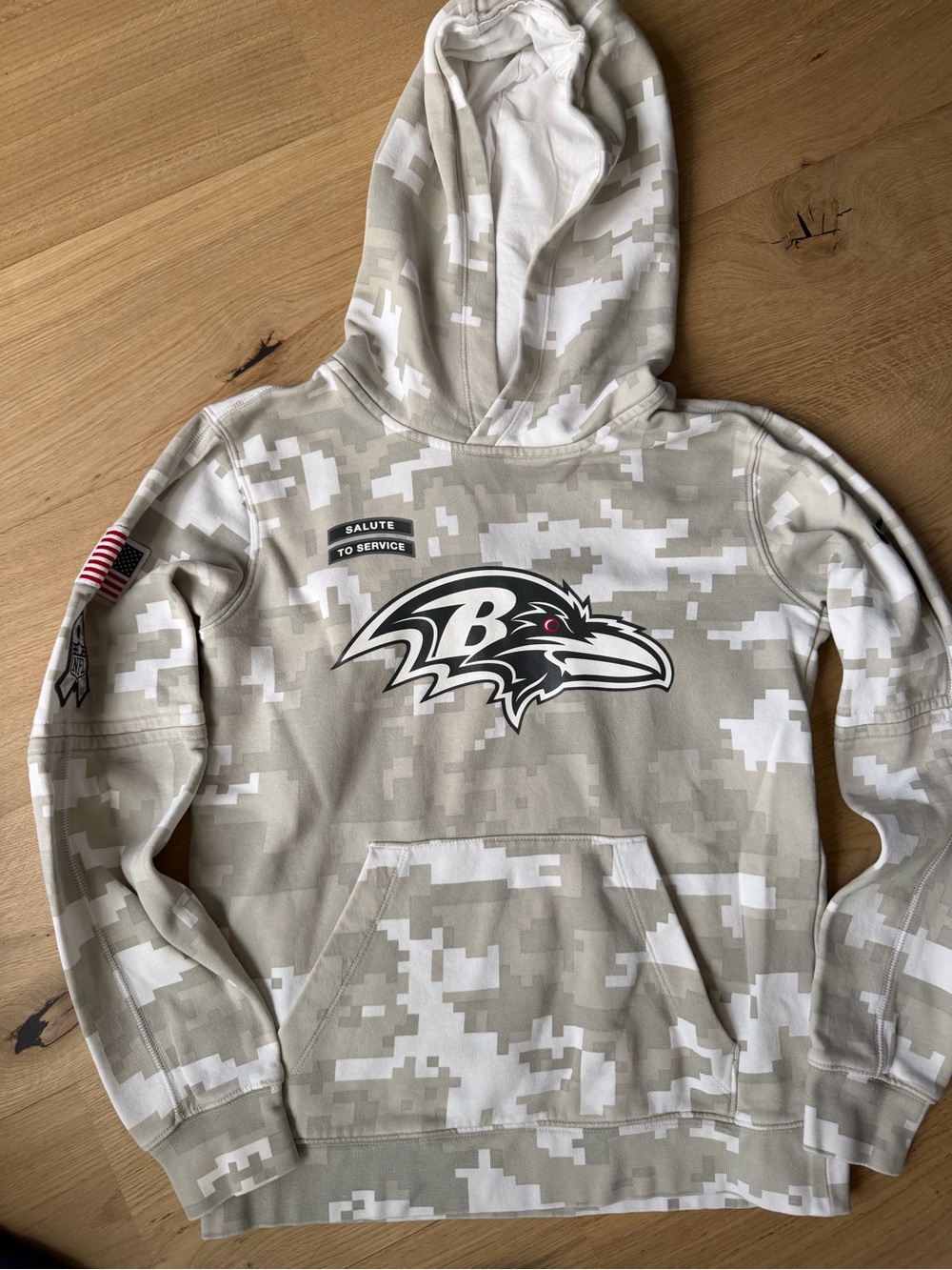 Baltimore Ravens Salute to Service Camo Hoodie Boys M